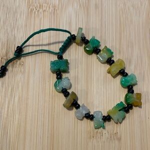 Vintage Green and Yellow Jade Bracelet unisex